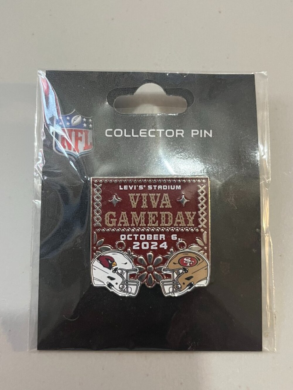 San Francisco 49ers vs Arizona Cardinals Heritage Game Day Pin 10/06/2024